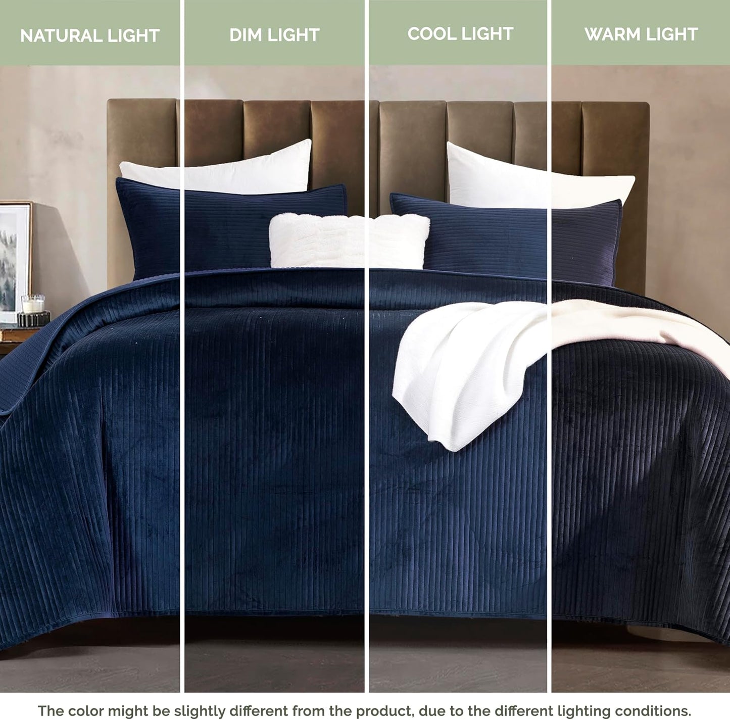 NEW**Velvet Custom Shaped Quilt With Shams-Available In 2 Colours