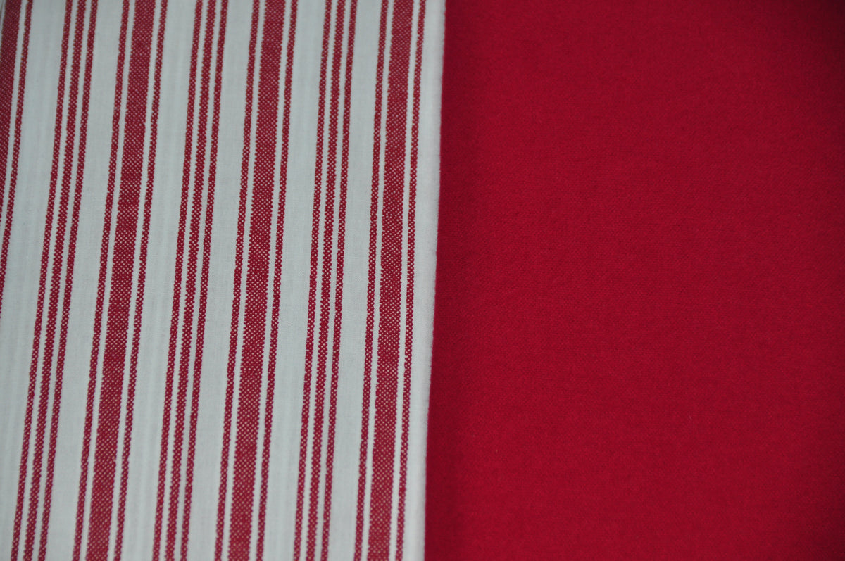 Coleridge Red and White Stripe Duvet Cover With Shams