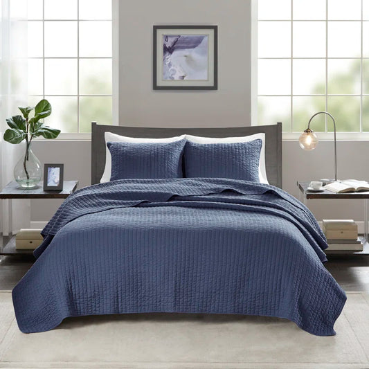 Barwick Reversible Solid Custom Shaped Quilt With Shams (Available In 6 Colours)