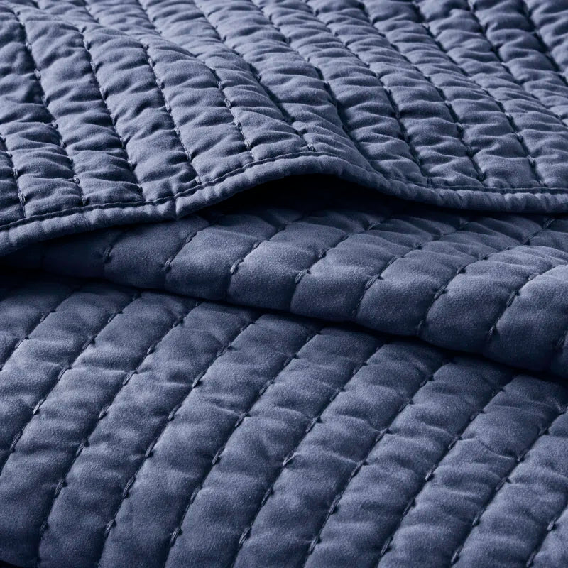 Barwick Reversible Solid Custom Shaped Quilt With Shams (Available In 6 Colours)