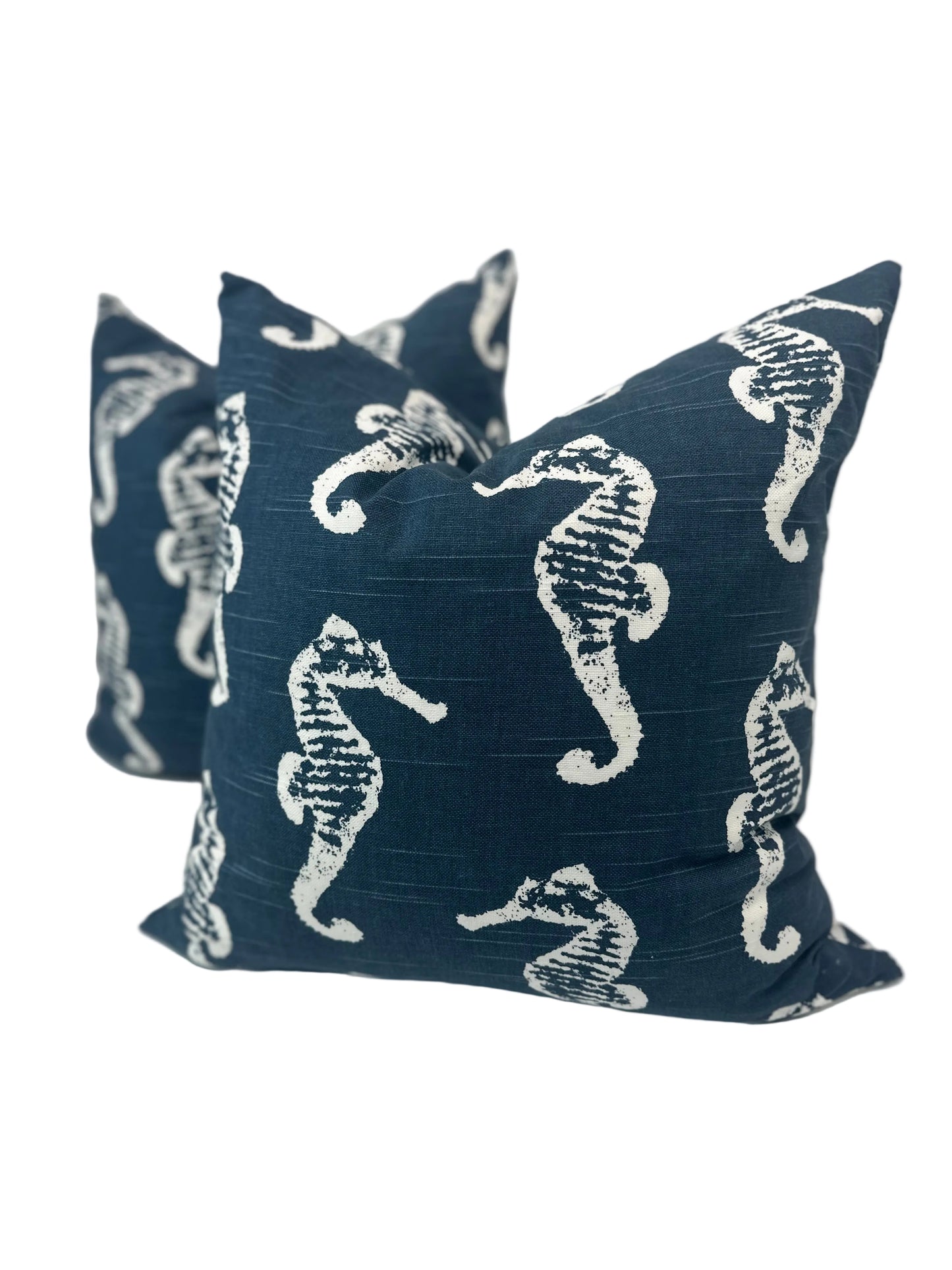 Blue Seahorse Accent Cushion With Insert