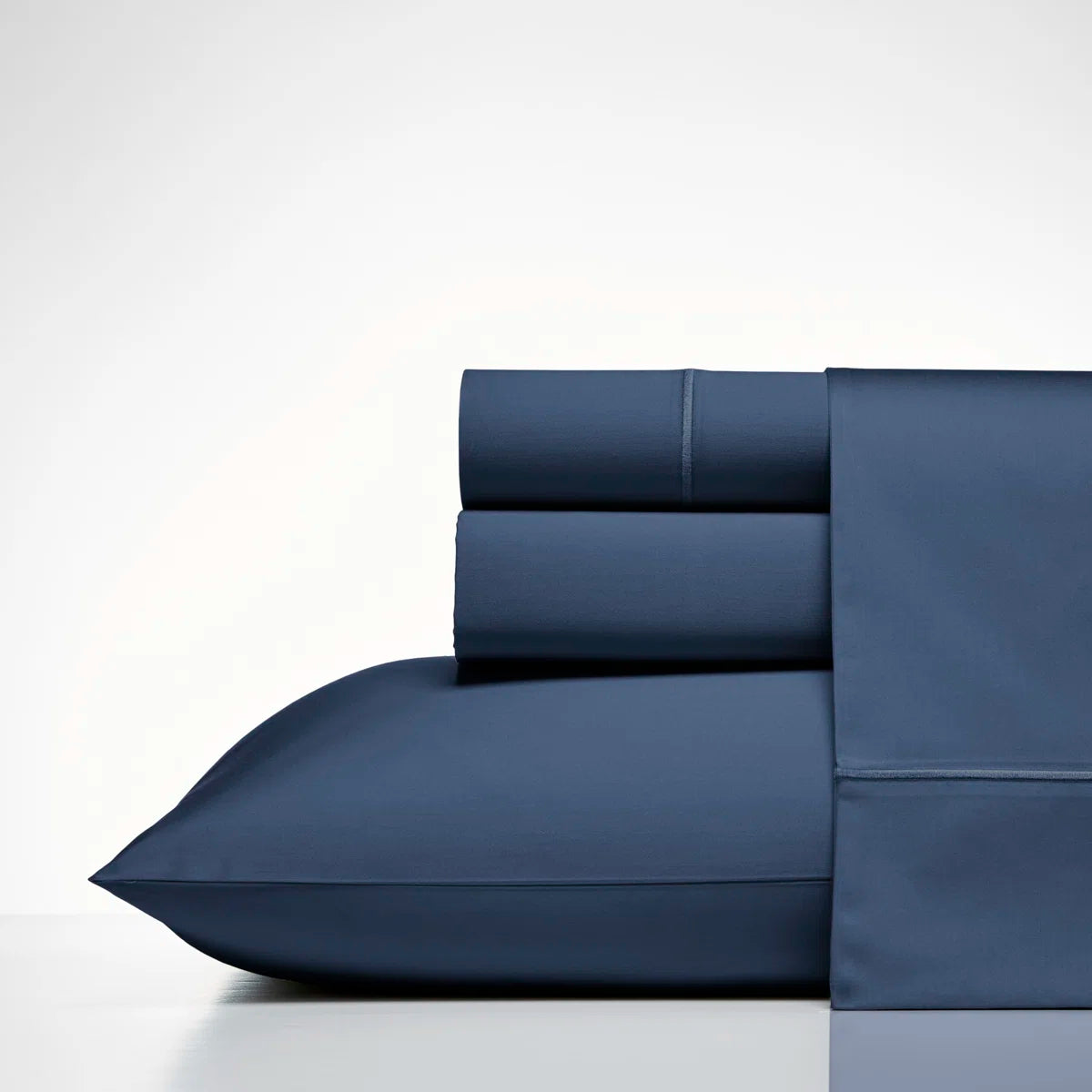 Nautica Regatta Embroidered Custom Sateen Sheet Set- Navy Blue