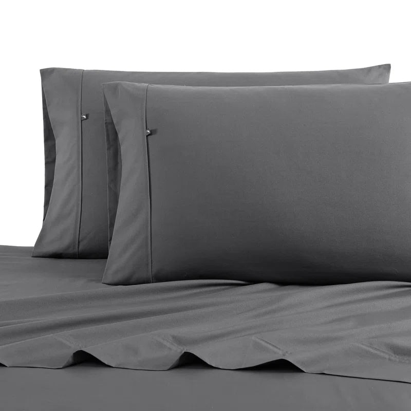 Nautica Dark Grey Percale Custom Sheet Set