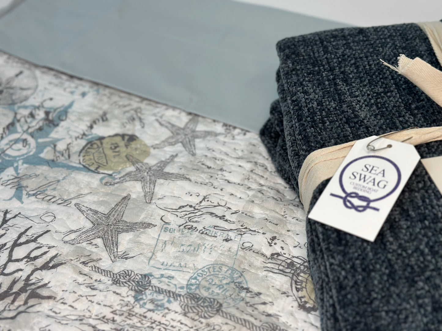 Coastal Custom Shaped Quilt With Shams