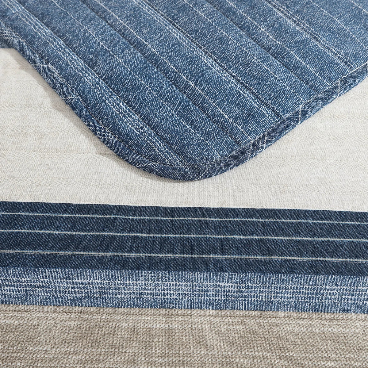 Nautica Raeford Cotton Reversible Custom Shaped Quilt Set with Shams