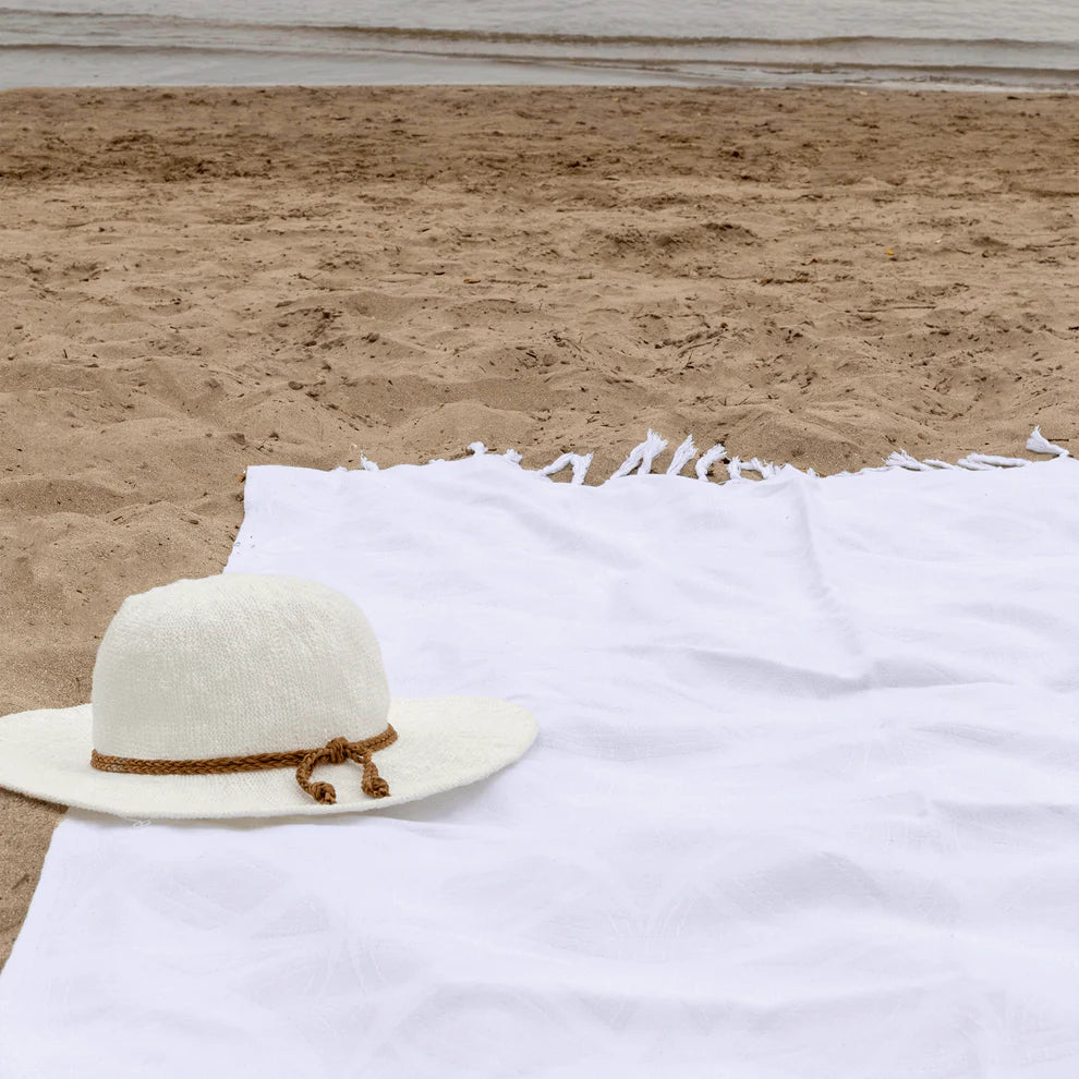 Turkish Cotton Body Towel-Blanc on Blanc