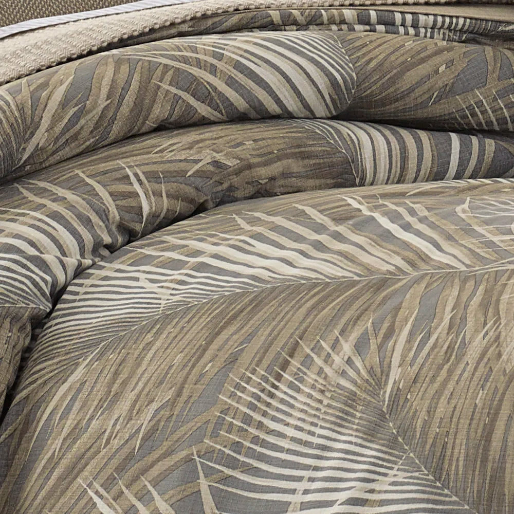Tommy Bahama Raffia Palms Brown Custom Shaped Comforter Set