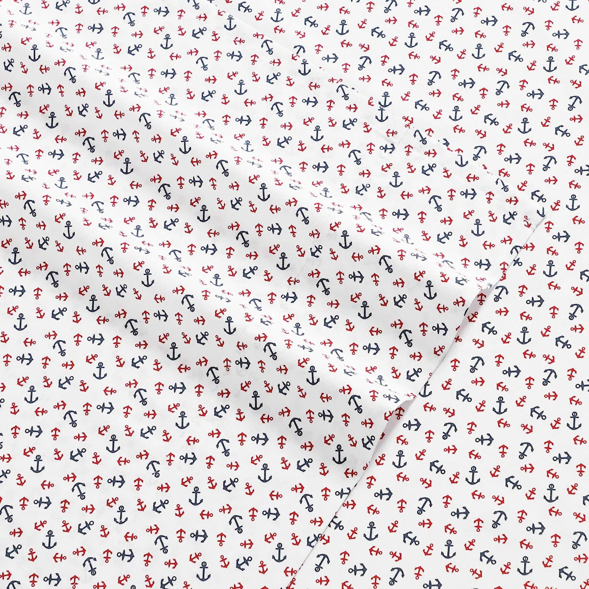 Red Ticking Custom Shaped Quilt With Shams