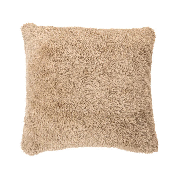 Teddy Bear Faux Fur Throw with 2 Accent Cushions for Home and Cottage - in Cream, Mocha or Taupe