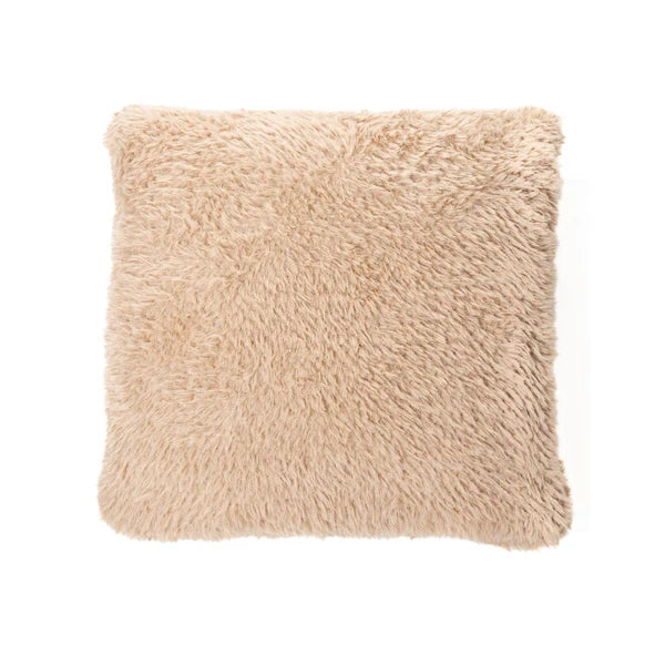 Teddy Bear Faux Fur Throw with 2 Accent Cushions for Home and Cottage - in Cream, Mocha or Taupe