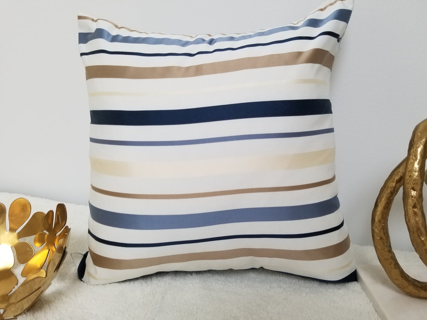 Silky Stripe Accent Cushion 18" x 18" - Black Friday Blowout