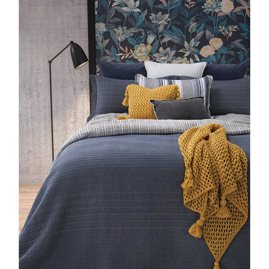 Eloi Blue Jean Custom Shaped Quilt with Shams