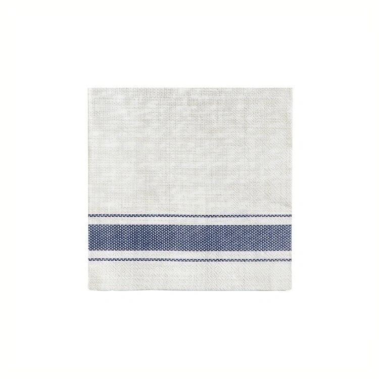 Bistro Stripe Paper Cocktail Napkin 20Pk Blue