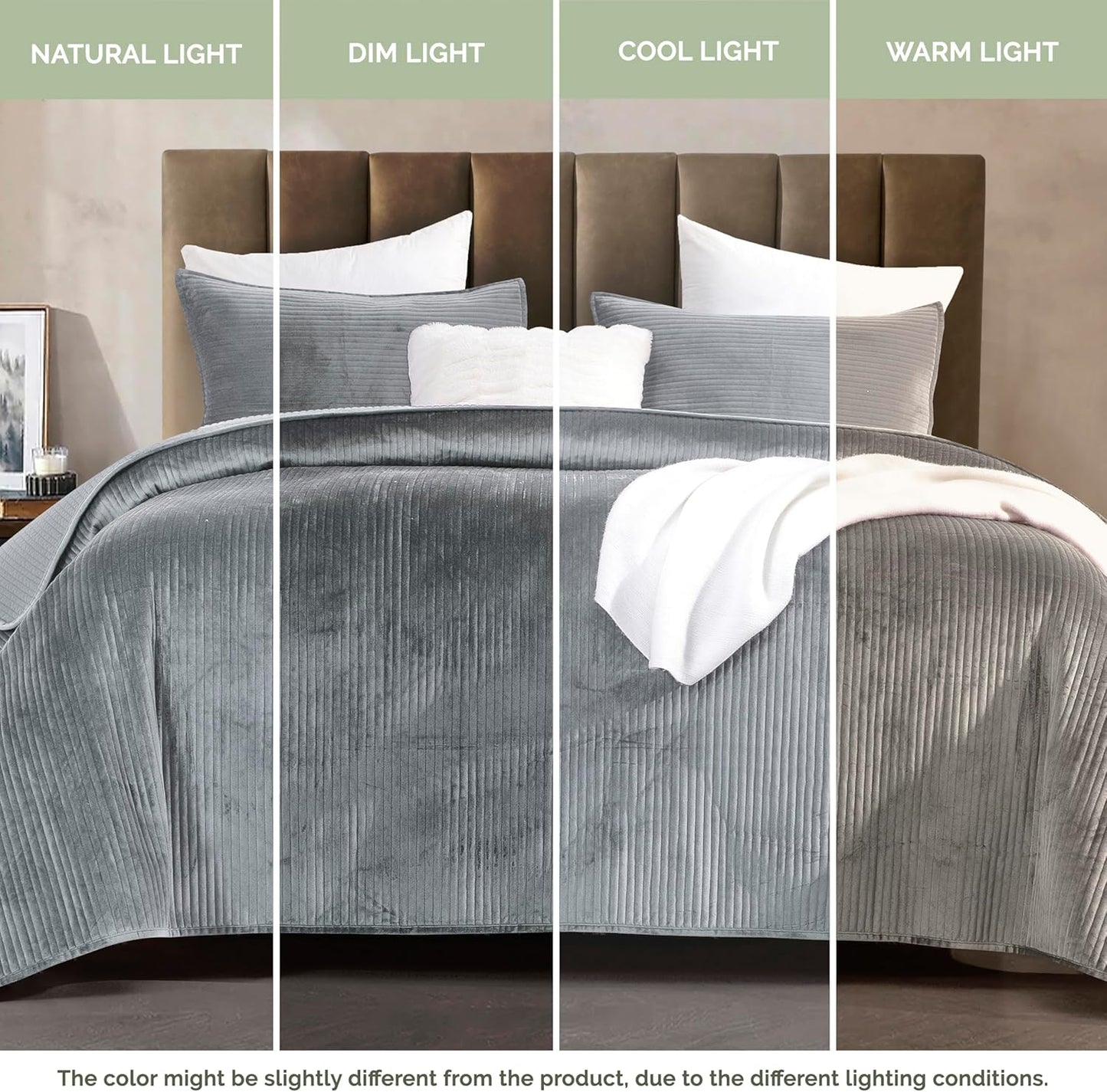 NEW**Velvet Custom Shaped Quilt With Shams-Available In 2 Colours