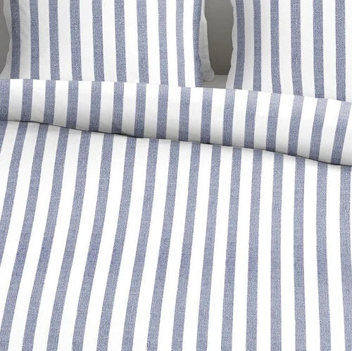 Harbour Stripe Duvet Cover With Insert and Shams - Available in Sand or Navy