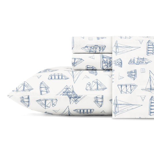 Nautica Sailboat Custom Percale Sheet Set