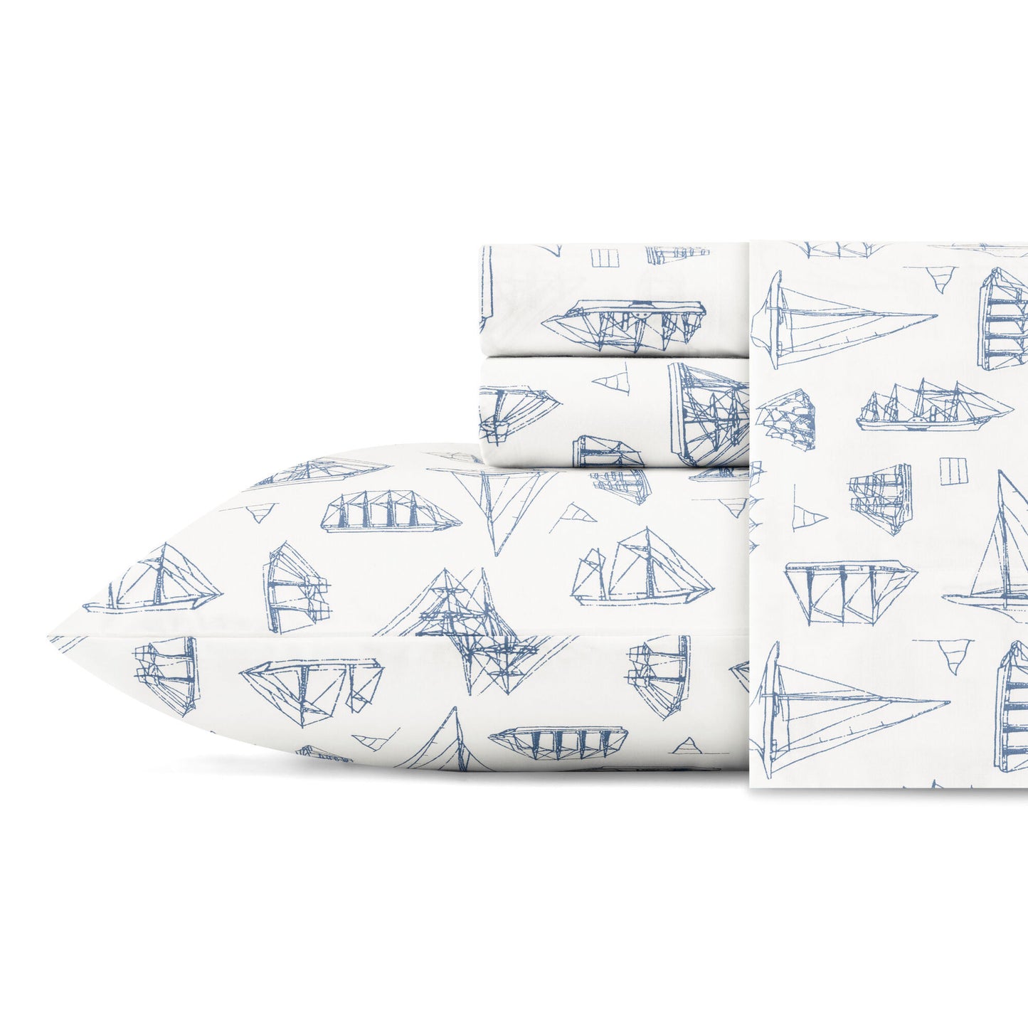 Nautica Antique Sailboat Sheet Set - Queen - for Home or Cottage
