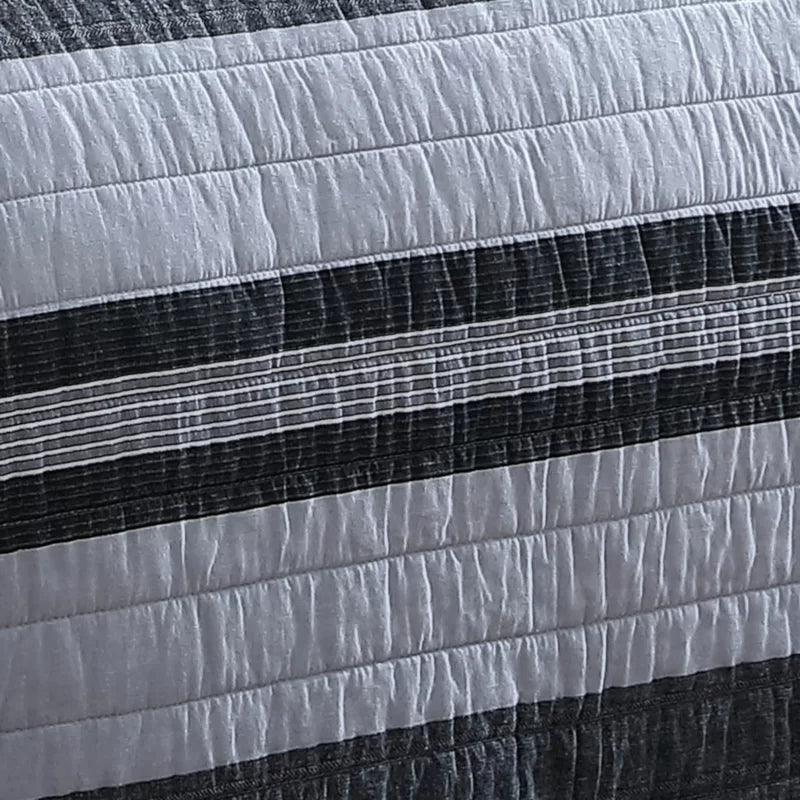 Nautica Ardmoore Grey Cotton Reversible Custom Shaped Quilt Set