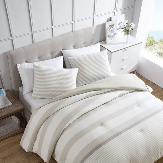 Nautica Saybrook Reversible Beige Custom Shaped Comforter Set