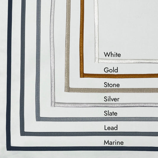 Renaissance Hotel White With Embroidery Custom Sateen Sheet Set