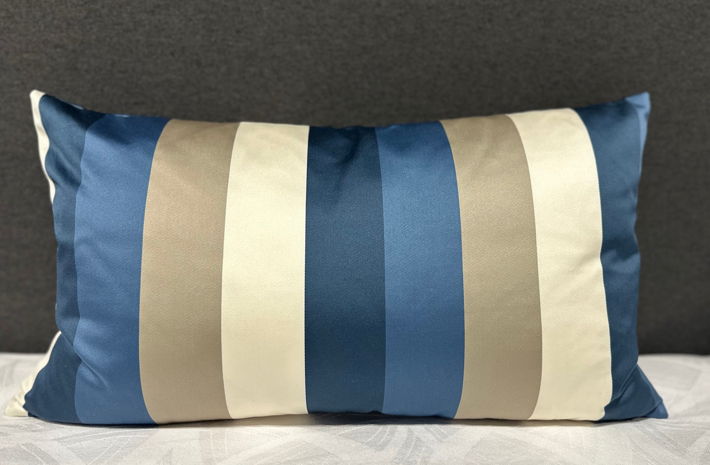 Striped Accent Lumbar Cushion With Synthetic Down Insert