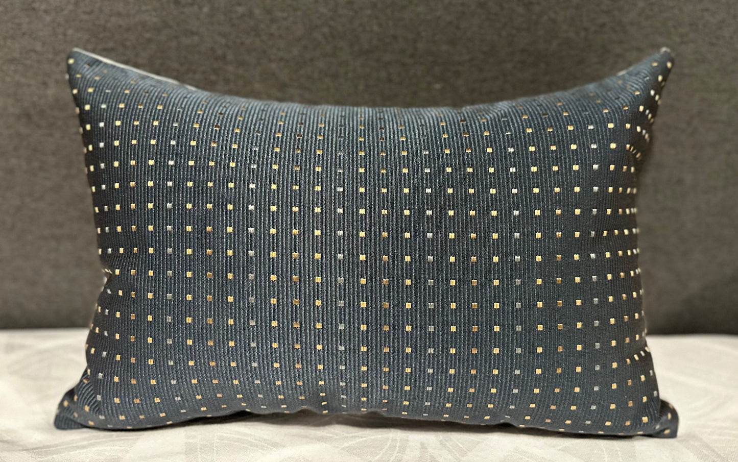 Mocha Grid Lumbar Accent Cushion With Insert