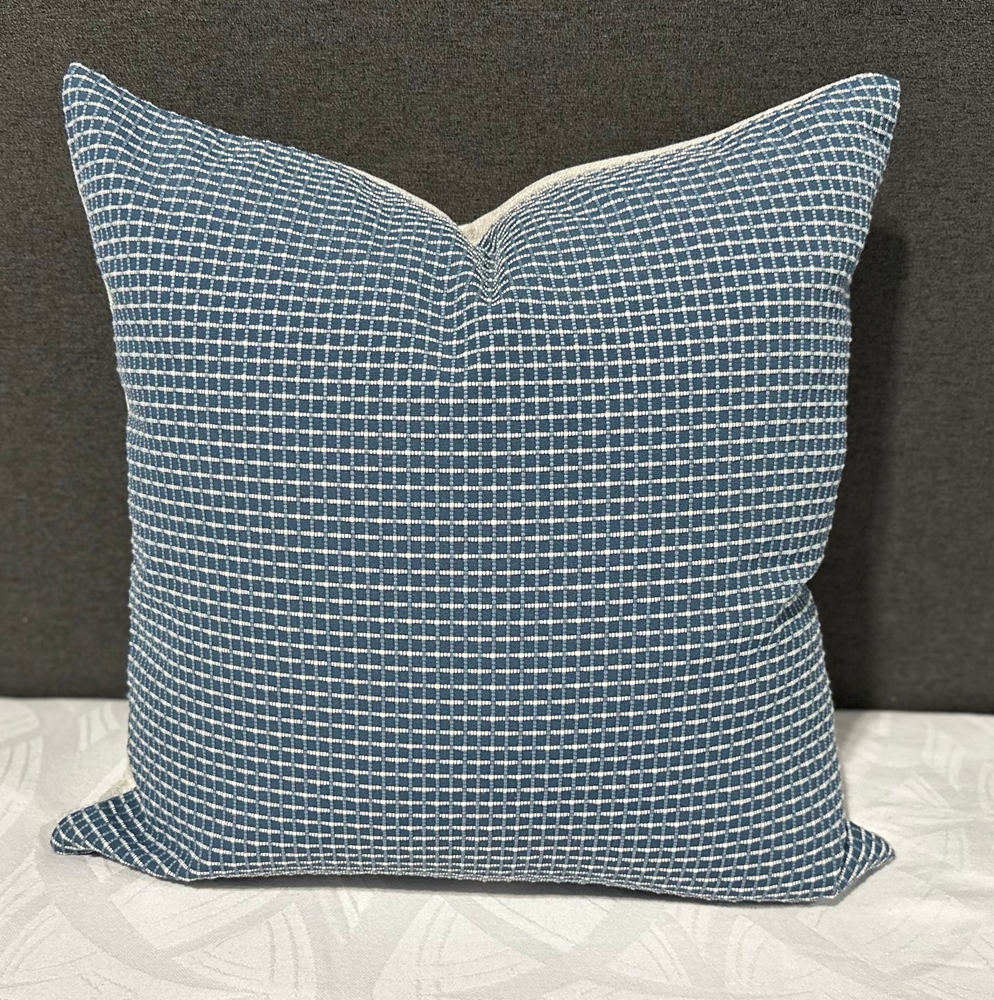 Blue Grid Accent Cushion With Insert