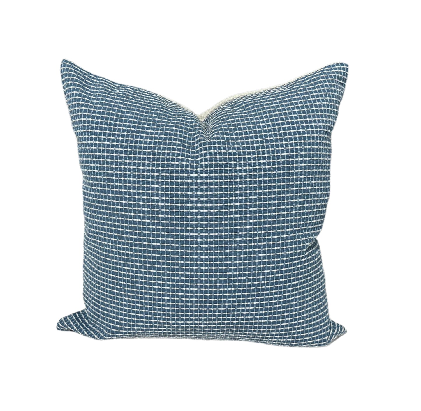 Blue Grid Accent Cushion With Insert