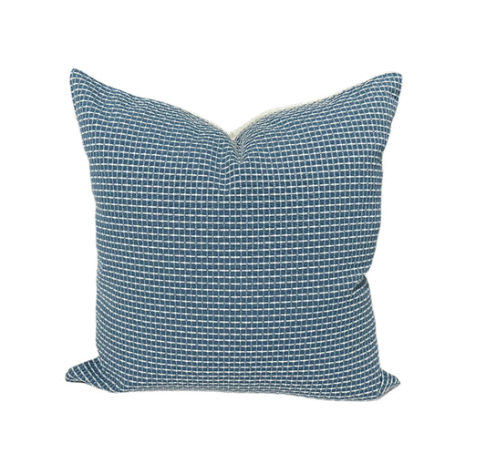 Blue Grid Accent Cushion With Insert