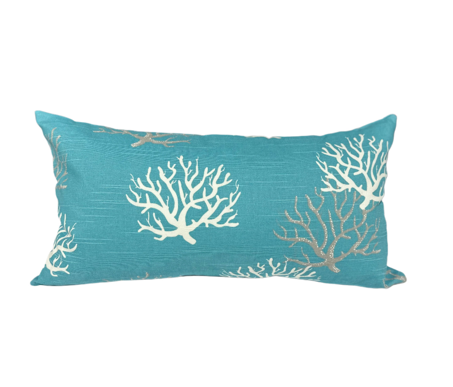 Teal Coral Lumbar Accent Cushion With Insert