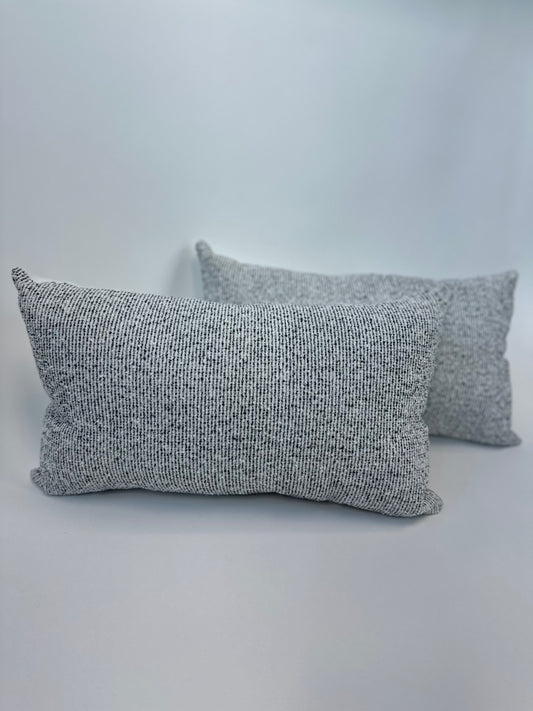Black and White Pebble Lumbar Outdoor Cushions