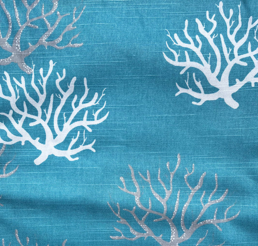 *NEW* Teal Coral Lumbar or Square Accent Cushion With Insert