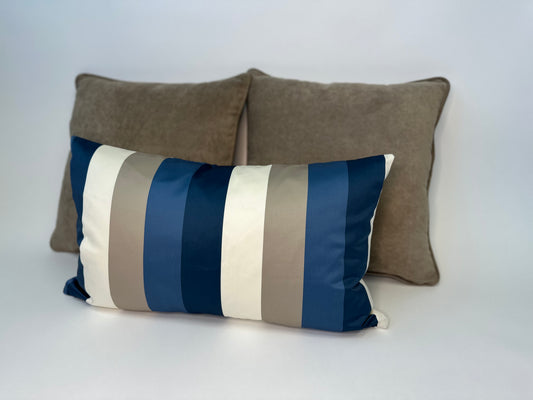 Striped Accent Lumbar Cushion With Synthetic Down Insert