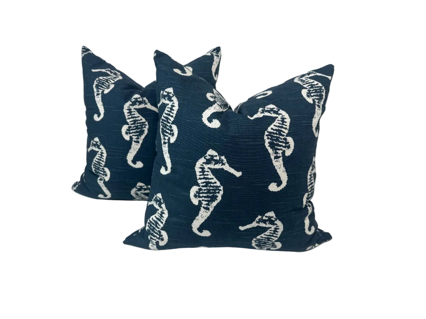 Blue Seahorse Accent Cushion With Insert