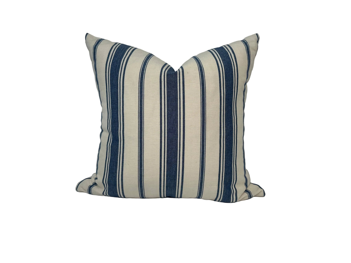 Blue and Ivory Striped Accent Cushion With Insert
