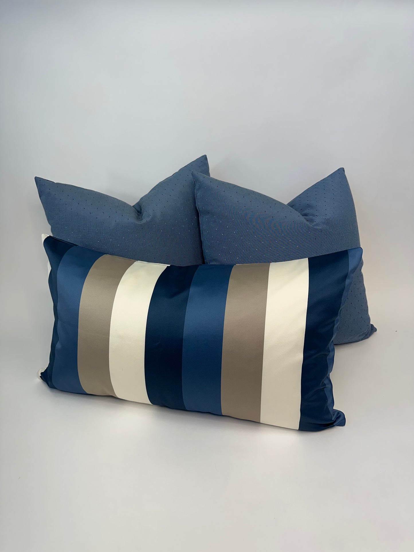 Striped Accent Lumbar Cushion With Synthetic Down Insert