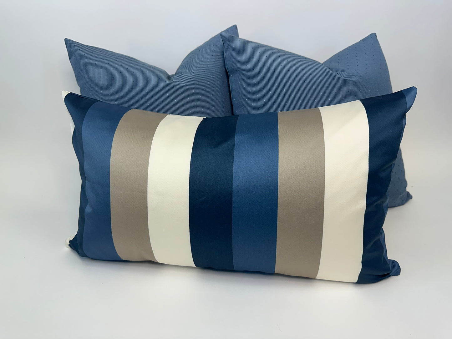 Striped Accent Lumbar Cushion With Synthetic Down Insert