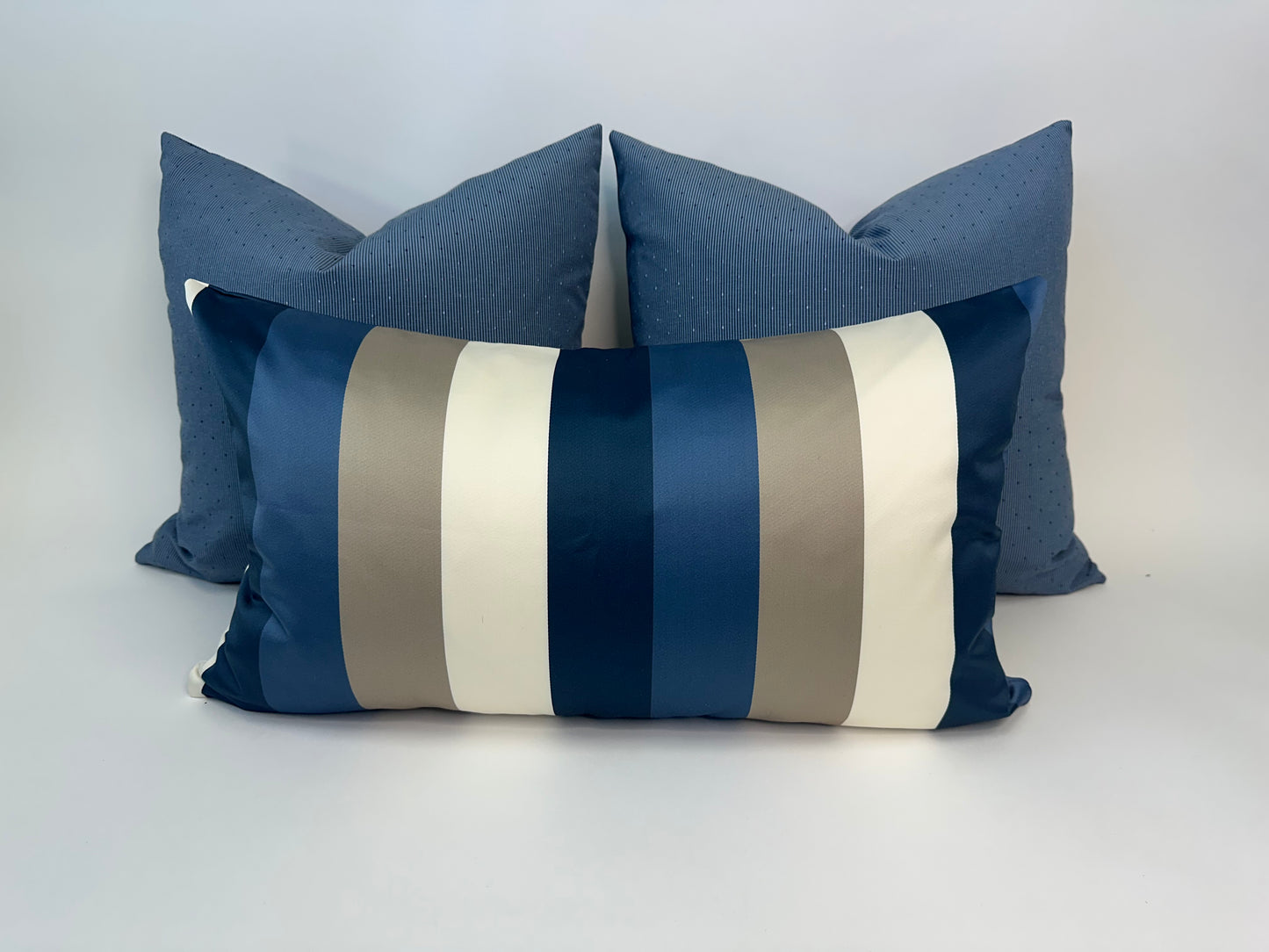 Striped Accent Lumbar Cushion With Synthetic Down Insert