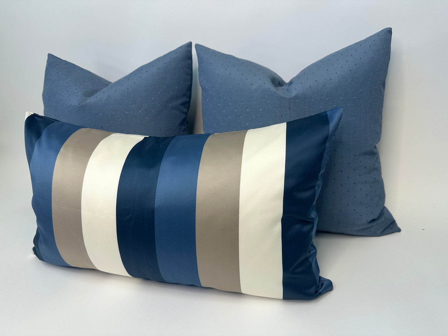 Striped Accent Lumbar Cushion With Synthetic Down Insert
