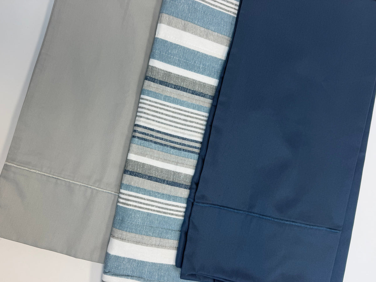 Nautica Regatta Embroidered Custom Sateen Sheet Set- Navy Blue