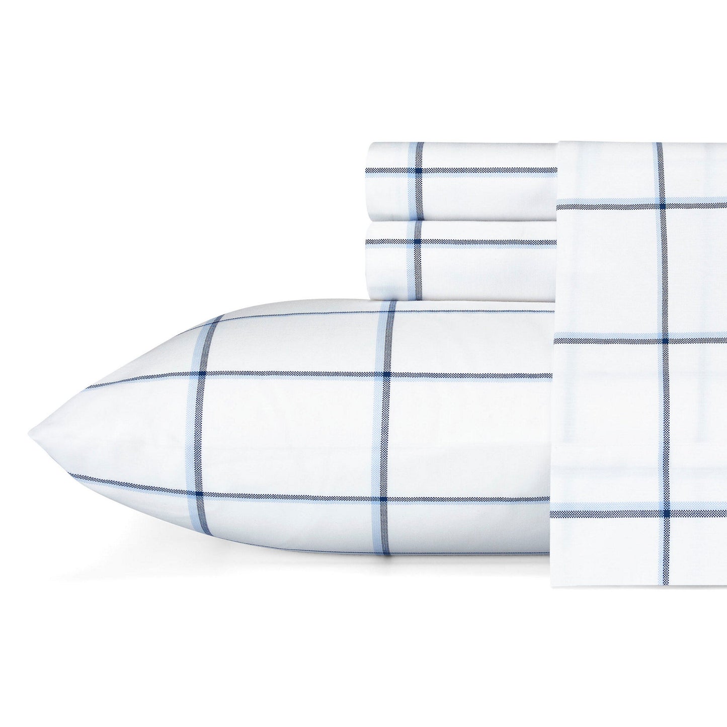 Nautica Plot Blue Percale Custom Sheet Set