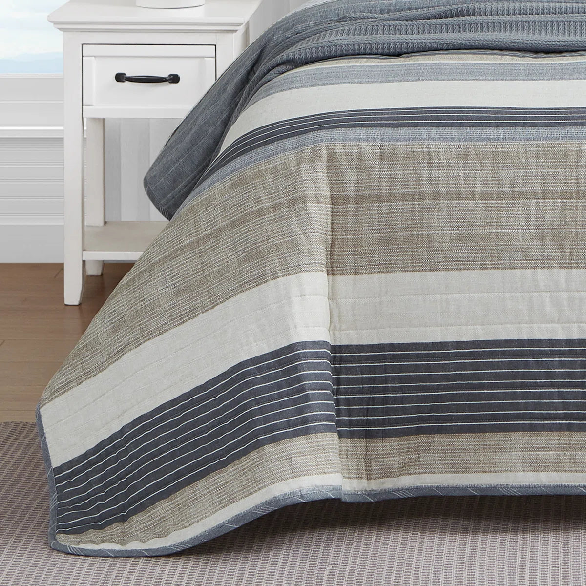 Nautica Ridgeport Cotton Reversible Quilt Set With Shams