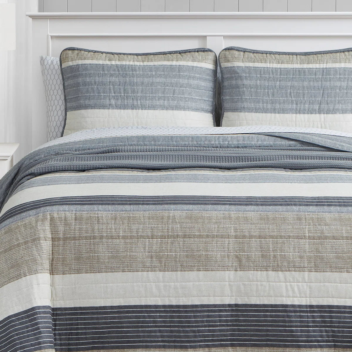 Nautica Ridgeport Cotton Reversible Quilt Set With Shams