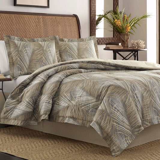 Tommy Bahama Raffia Palms Brown Custom Shaped Comforter Set