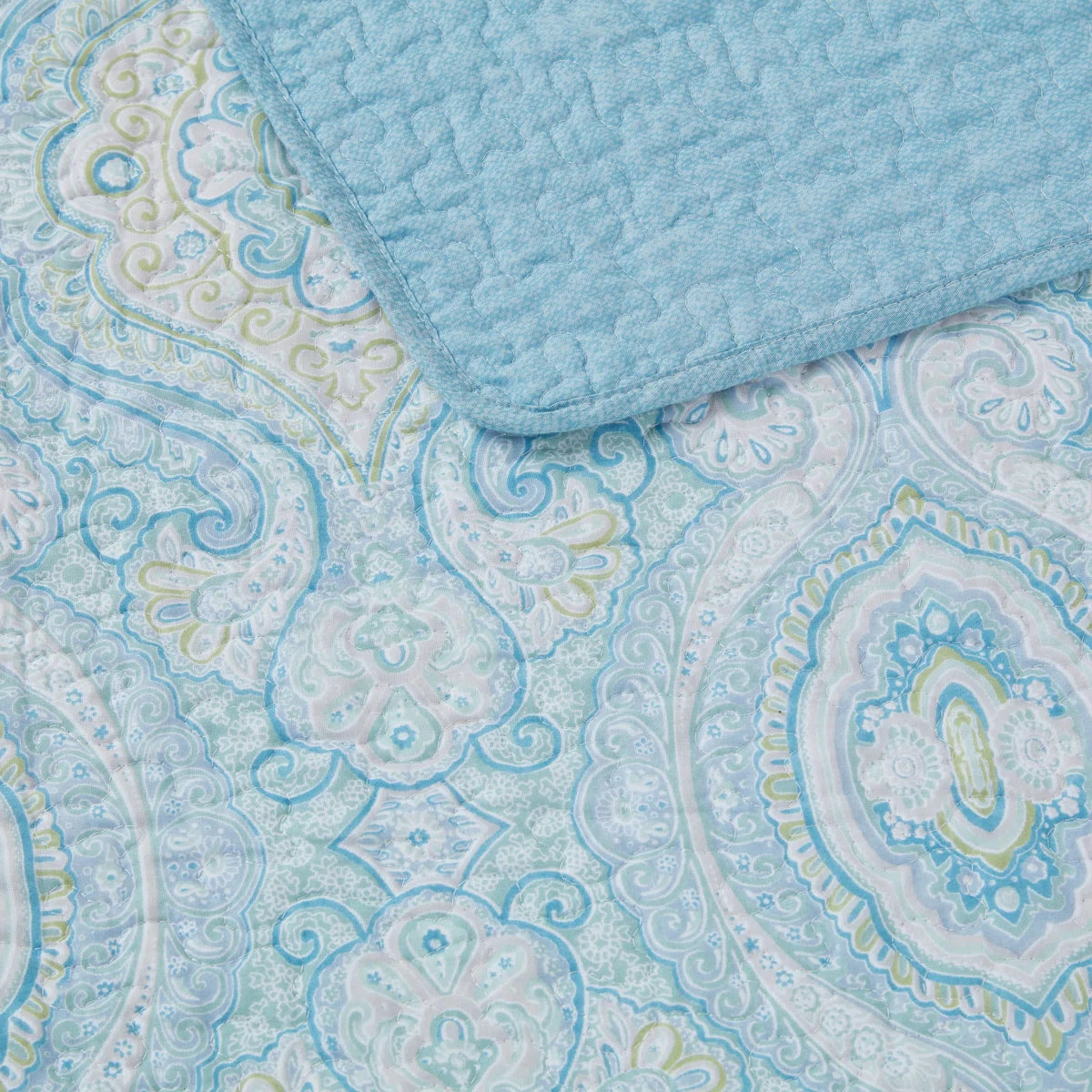 Tommy Bahamas Turtle Cove Cotton Reversible Custom Quilt with Shams-Light Blue
