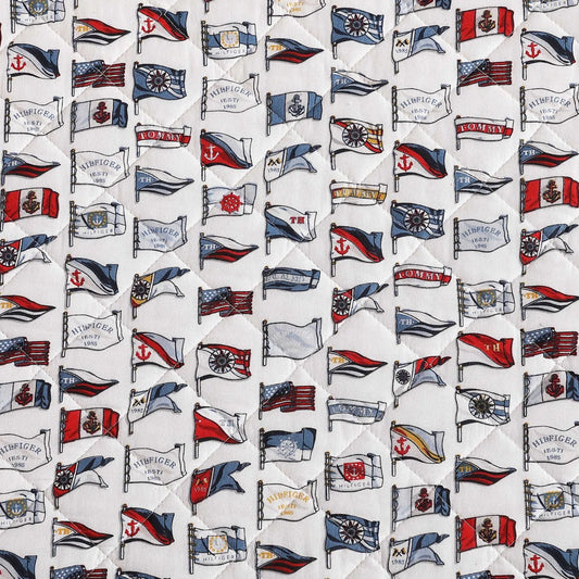 NEW**Tommy Hilfiger's Boating Flags Custom Shaped Quilt With Shams