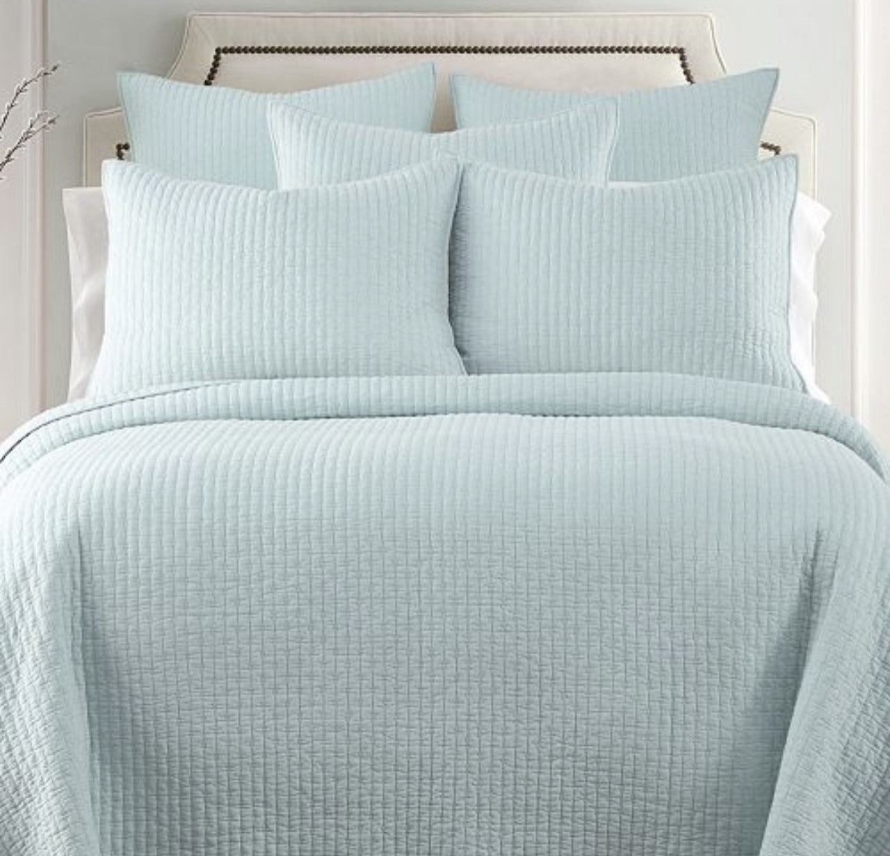 NEW**Ocean Mist Blue Custom Shaped Quilt with Shams