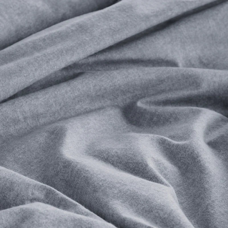 Flannel Duvet Cover with Shams for Home and Cottage - Double/Queen , King - in Natural, Grey or Sage