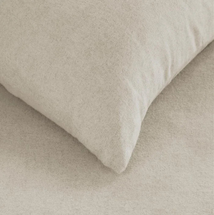 Flannel Duvet Cover with Shams for Home and Cottage - Double/Queen , King - in Natural, Grey or Sage