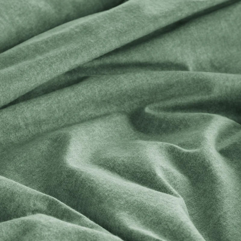 Flannel Duvet Cover with Shams for Home and Cottage - Double/Queen , King - in Natural, Grey or Sage